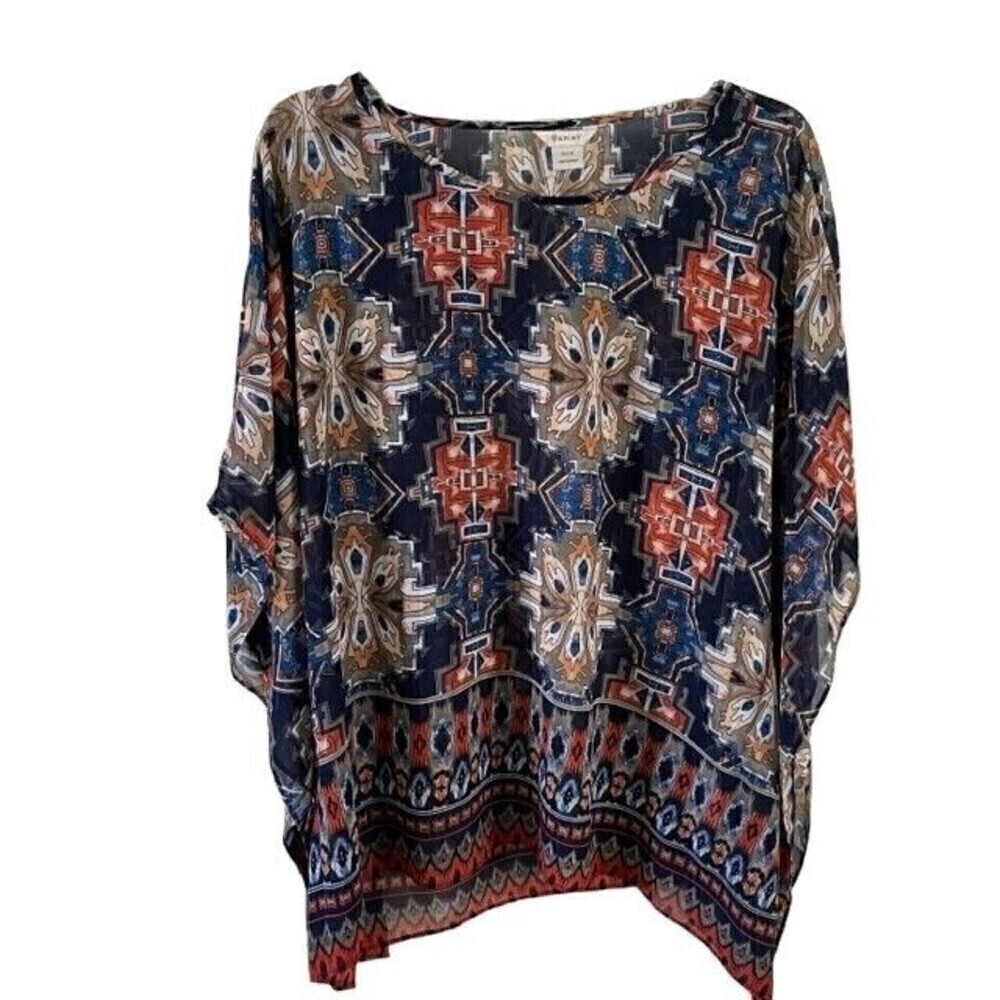 Ariat Navy Wondrous Semi Sheer Tunic Size Medium - Picture 3 of 8
